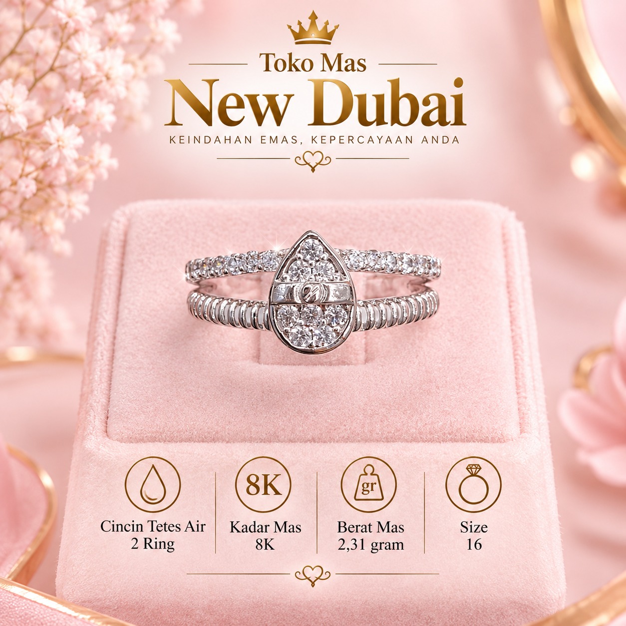 CINCIN TETES AIR 2 RING 1/2 LISTRING MATA AD