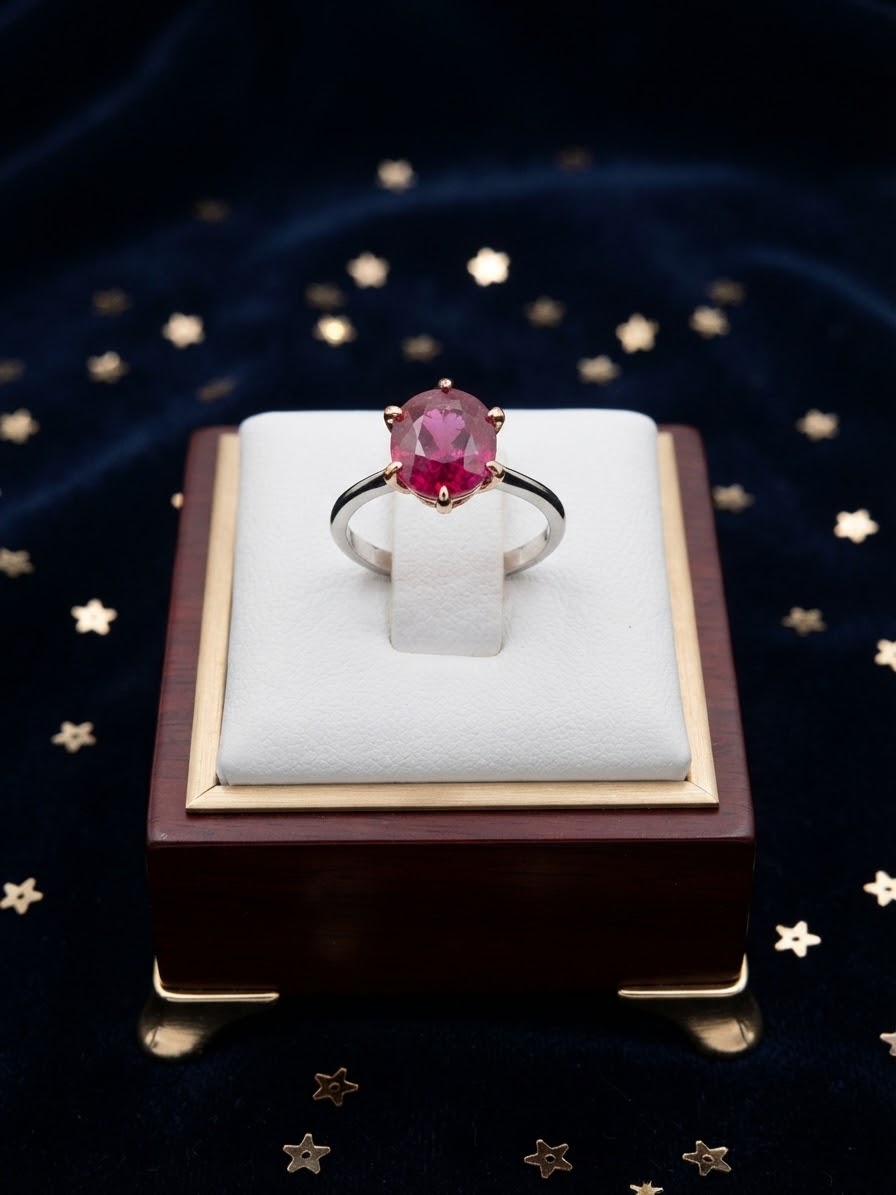 SOLITAIRE RING PINK SPINEL