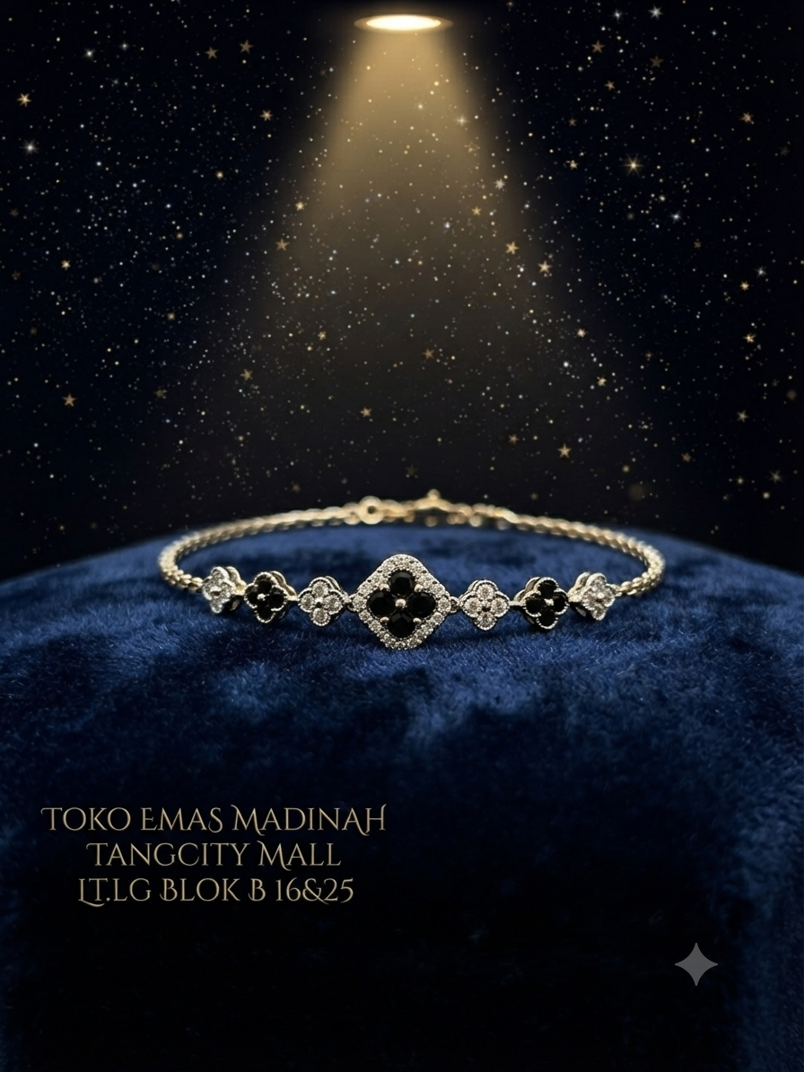 GELANG R BUNGA HITAM MATA AD SERUT