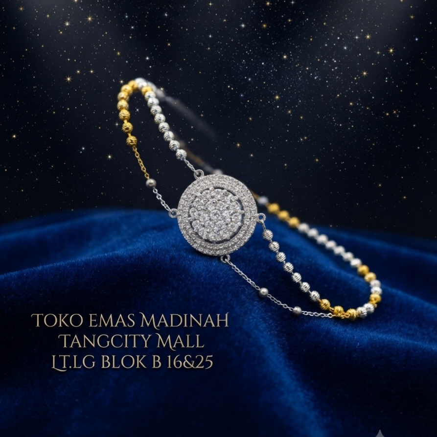 GELANG R HALO MIRACLE 2 LAYER BIJI LADA KOMBINASI DIAMOND