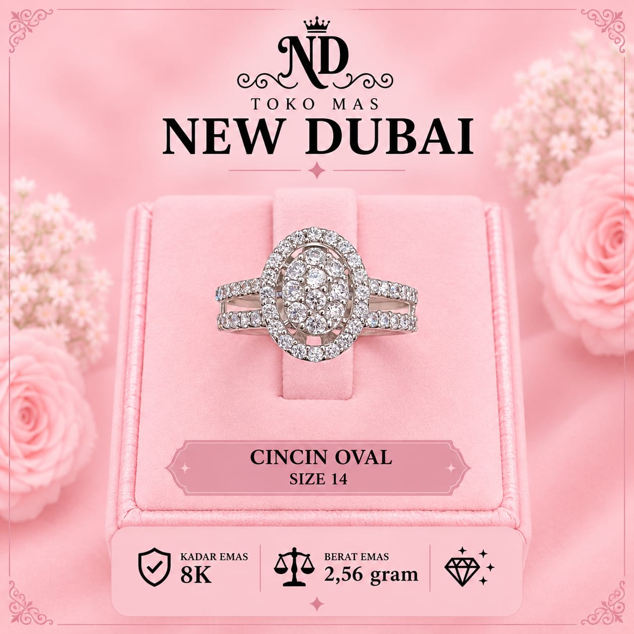 CINCIN OVAL 2 RING LISTRING MATA AD