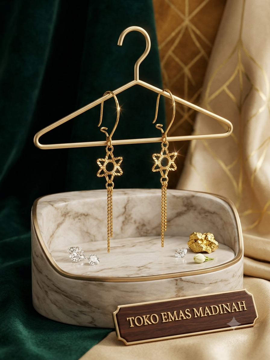 ANTING DESY BINTANG BANDUL MOTIF UKIR RUMBAI
