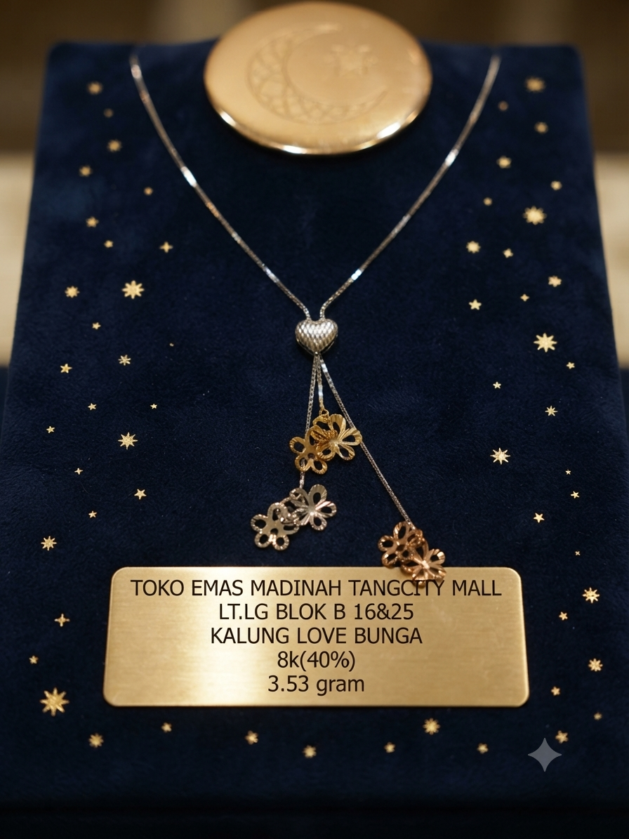KALUNG K LOVE MOTIF BUNGA KOMBINASI