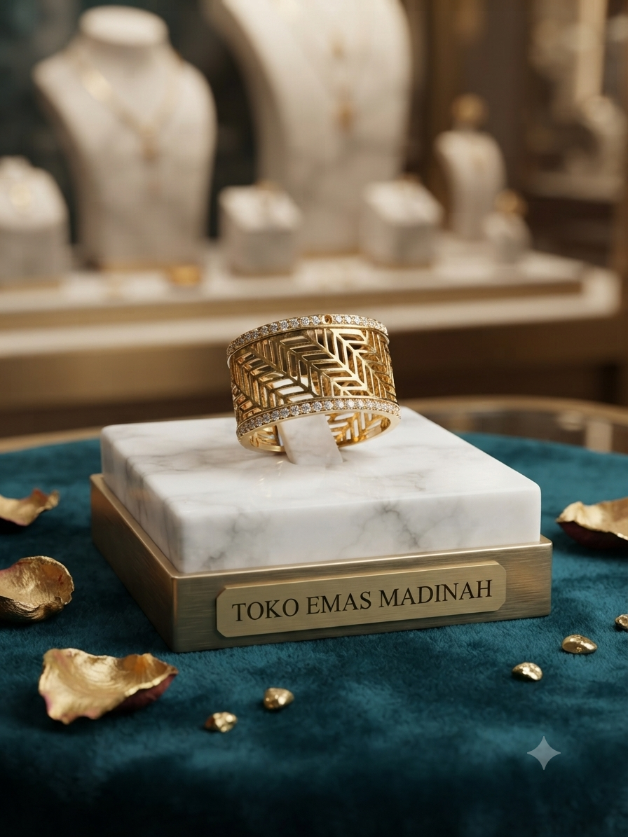 CINCIN MOTIF DAUN LISTRING