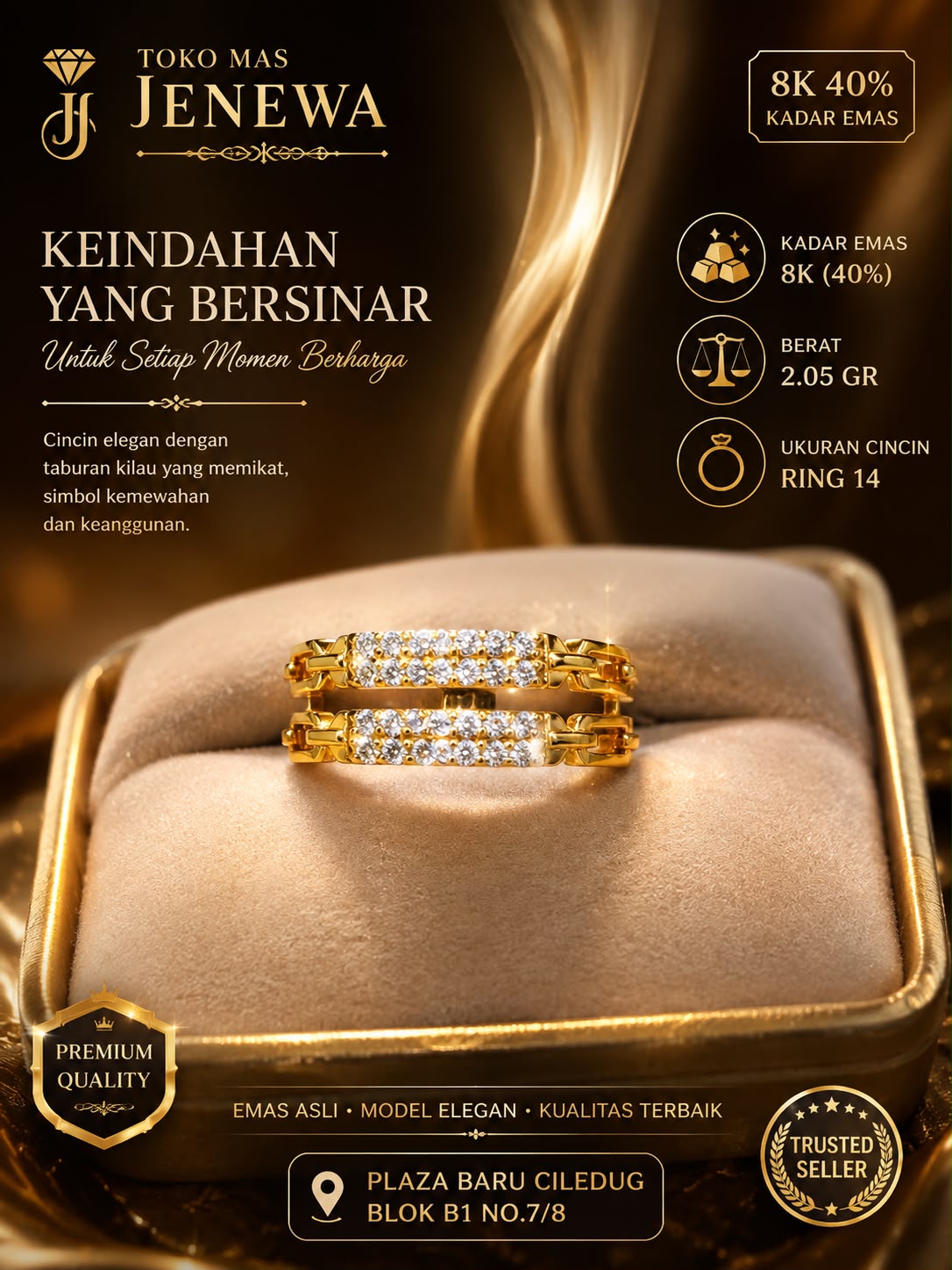 CINCIN 2 RING LIST RANTAI