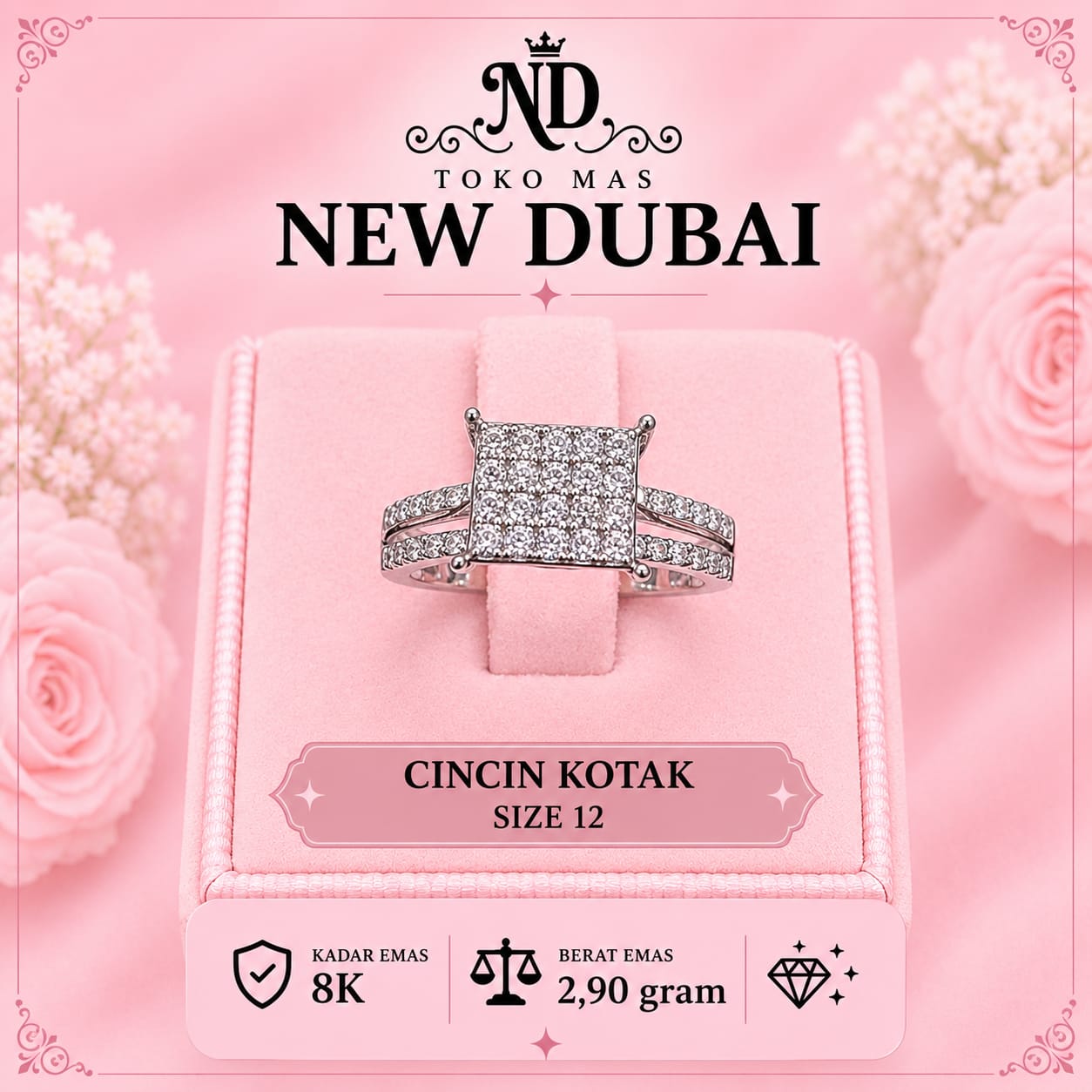 CINCIN KOTAK 2 RING LISTRING MATA AD