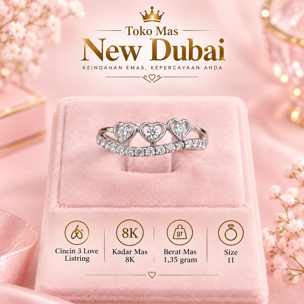 CINCIN 3 LOVE GELOMBANG LISTRING MATA AD