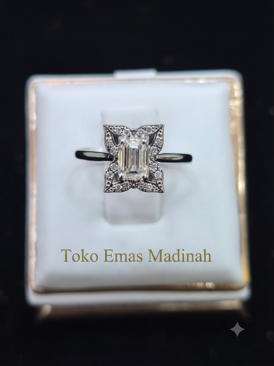 CINCIN EMERALD CUT HALO GEOMETRIC L.G.D