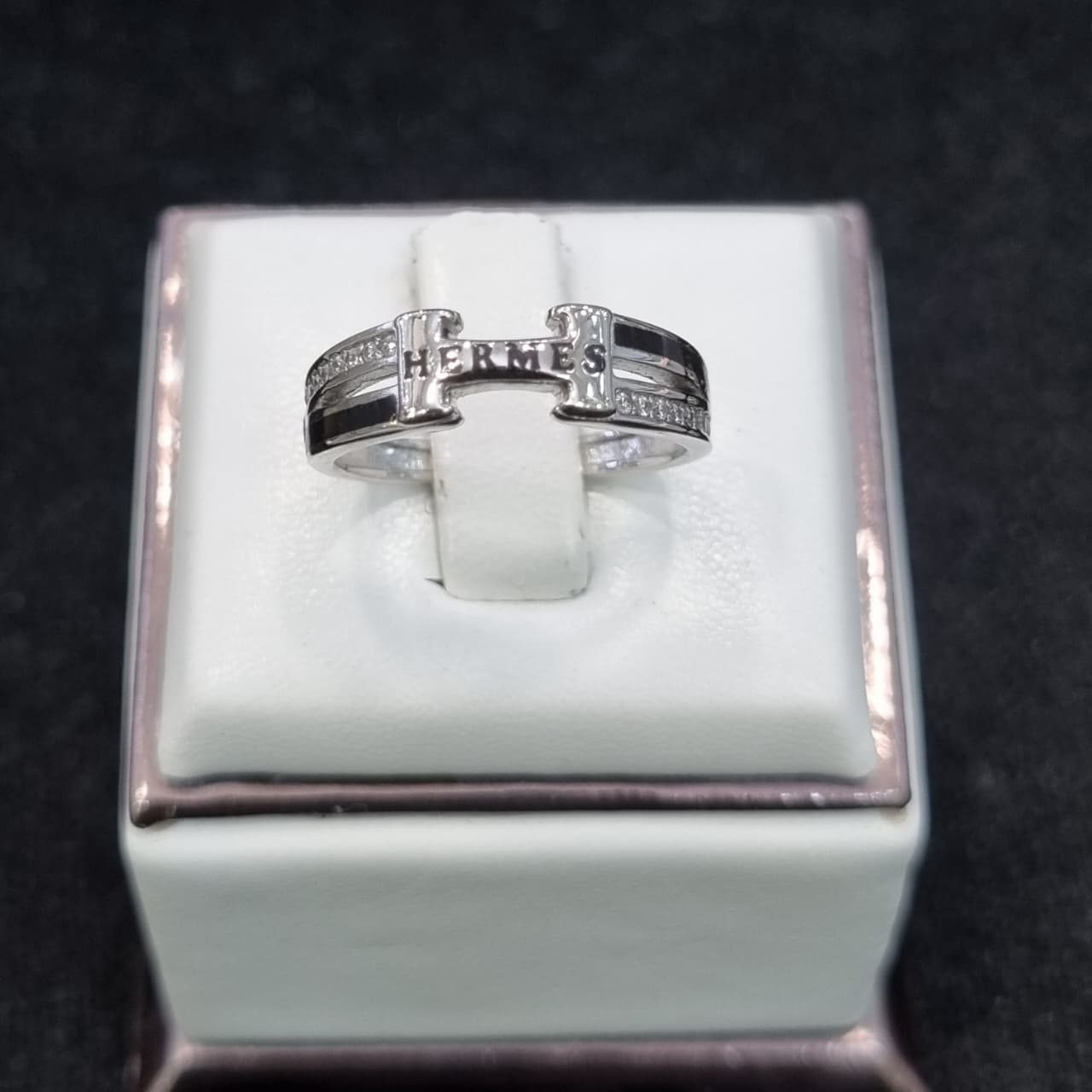 CINCIN HERMES 2 RING CAT HITAM AD