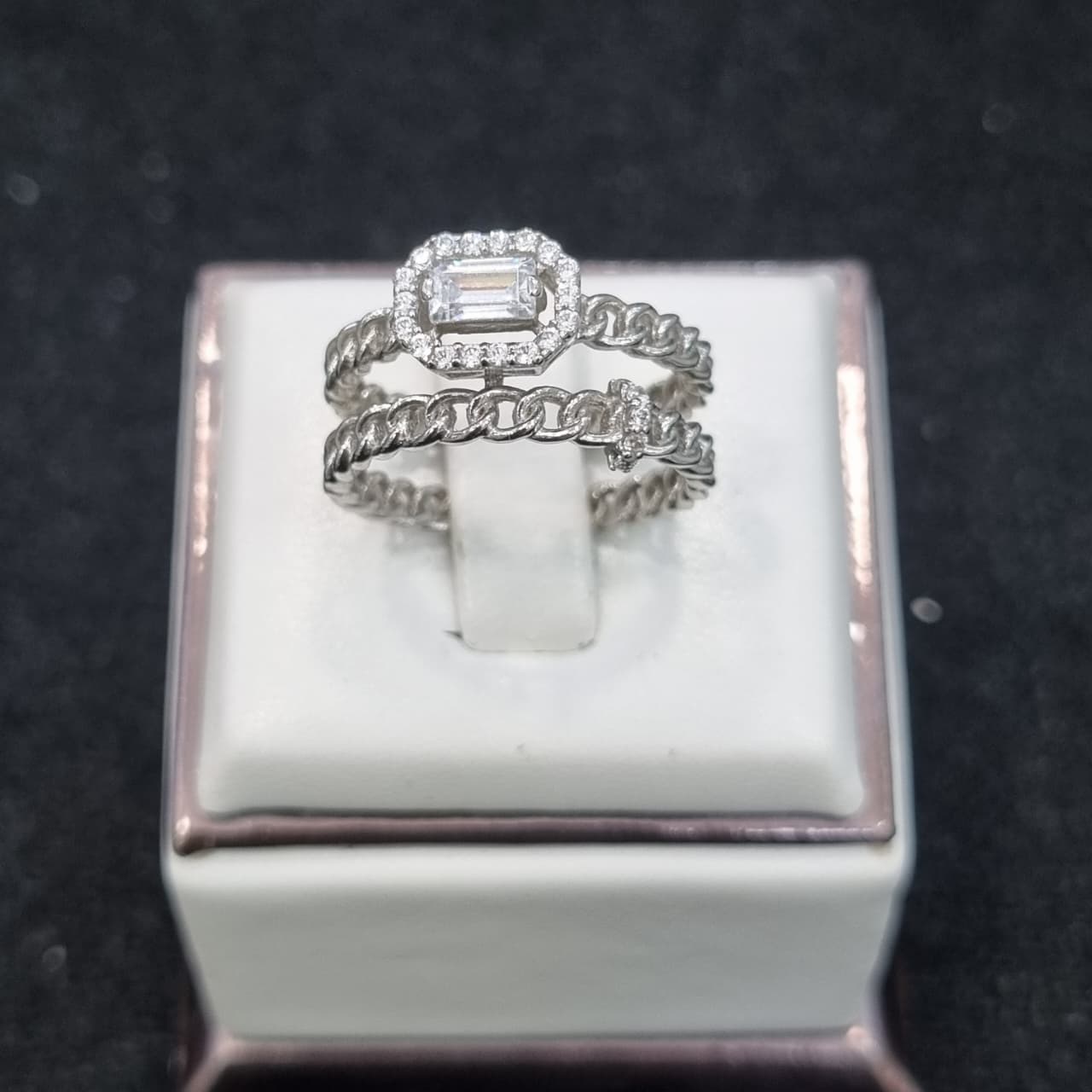 CINCIN 2 RING RANTAI MATA OVAL