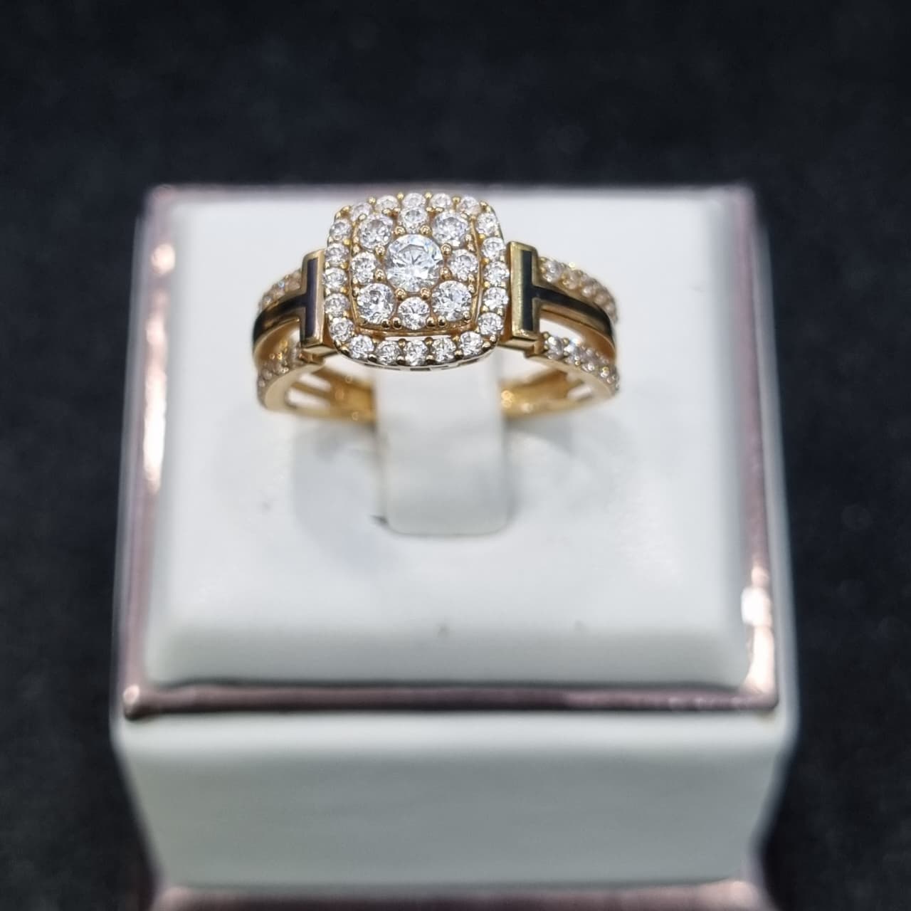 CINCIN TIFANY KOTAK LISTRING CAT HITAM