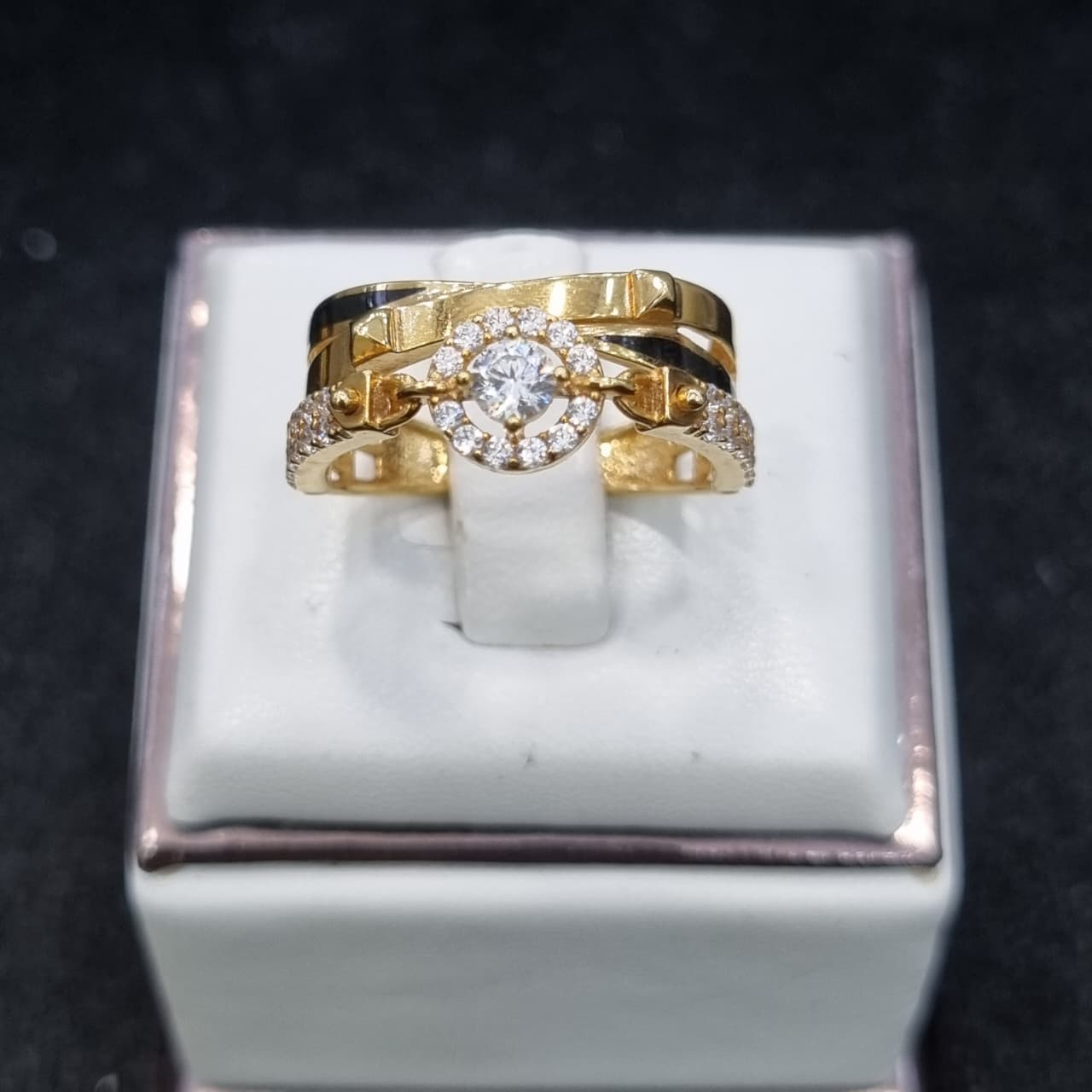 CINCIN HERMER BULAT 3 RING CAT HITAM
