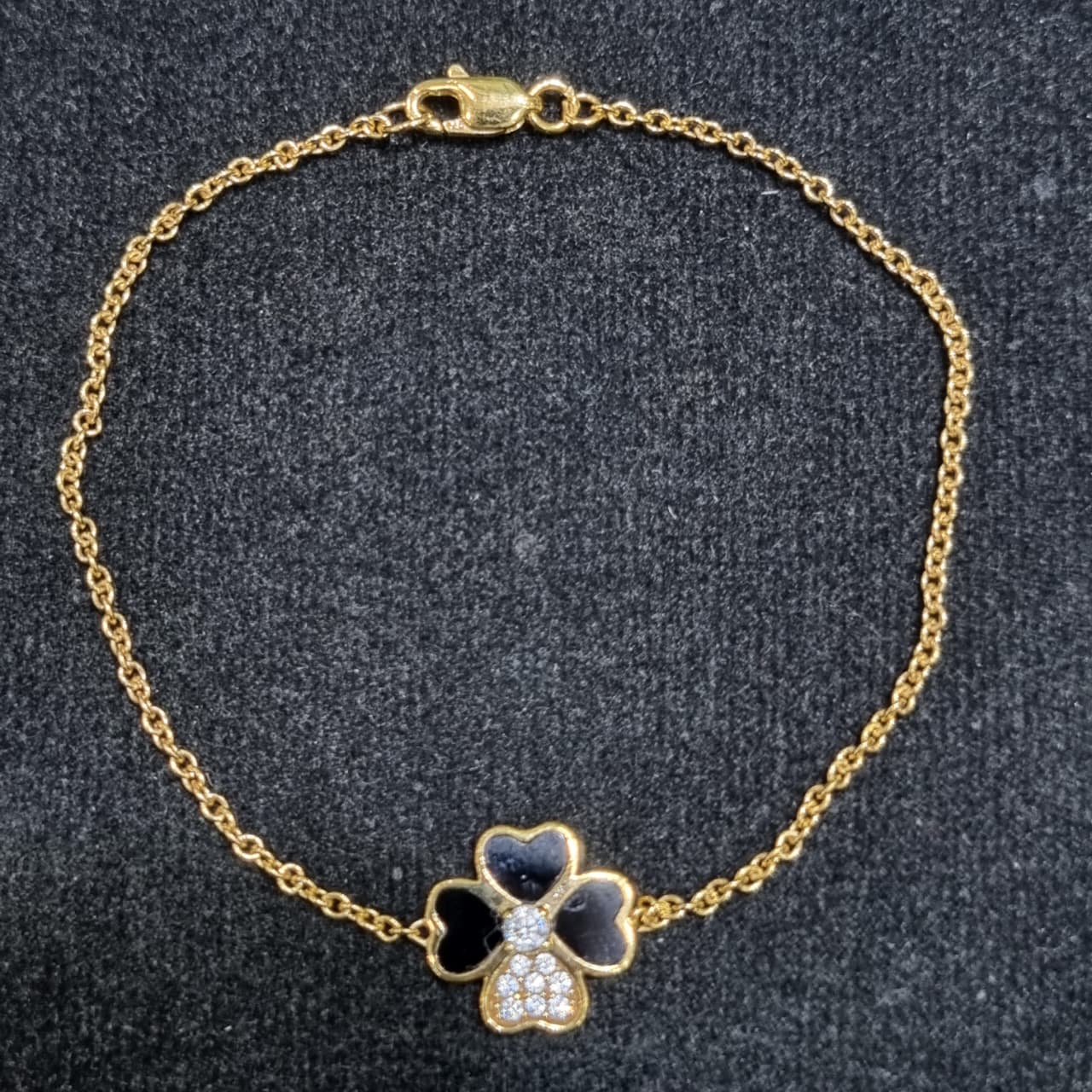 GELANG R BUNGA CAT HITAM MATA AD
